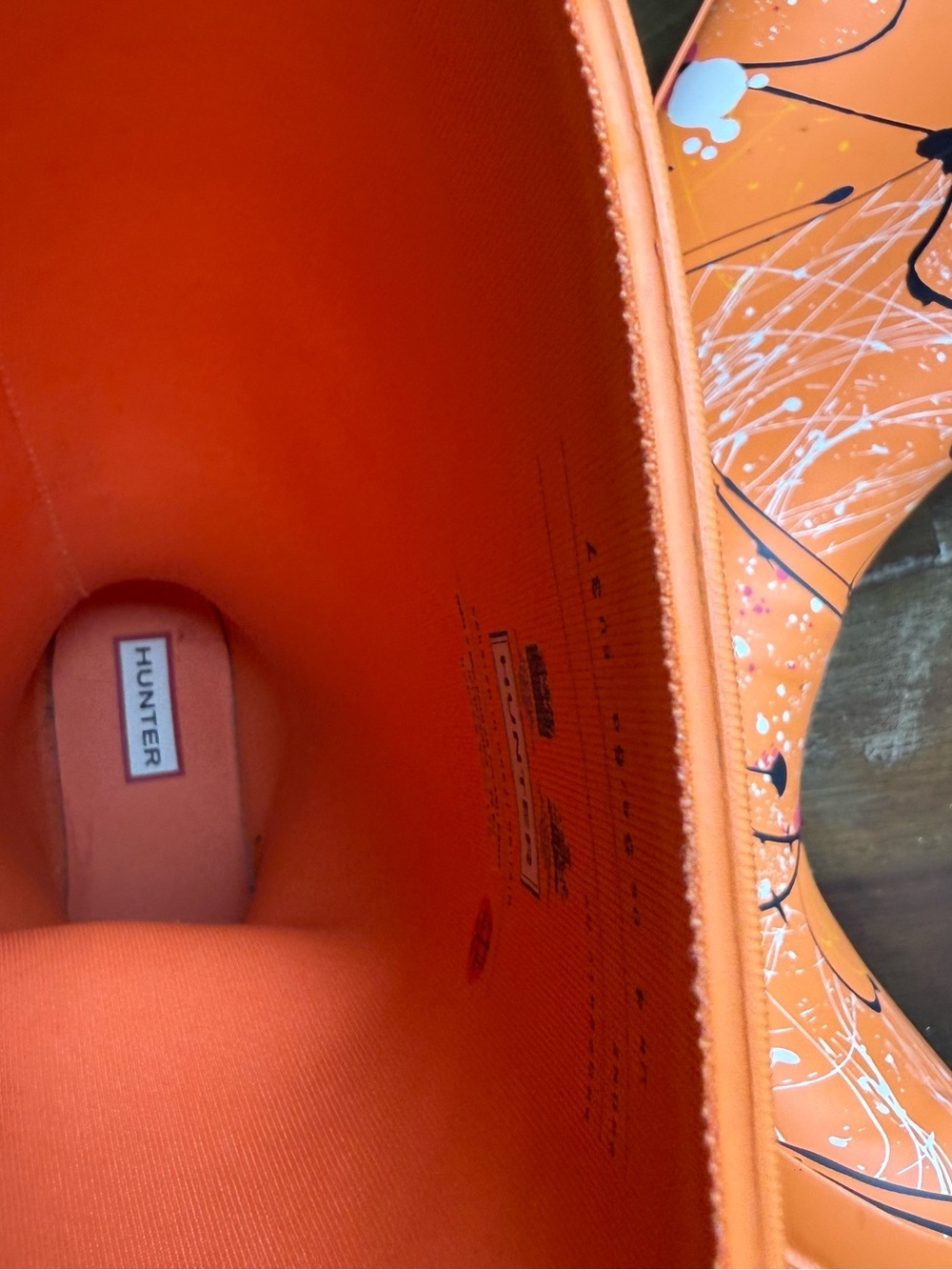 Hunter Paint Splatter Rain Boots - Orange - Picture 8 of 11